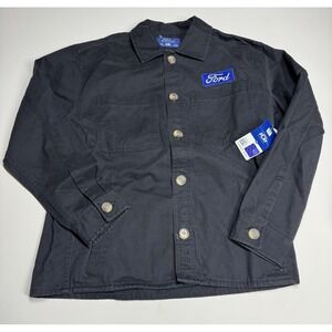 Ford Motors Vintage Style Canvas Twill Chore Coat Work Jacket Men's M Black